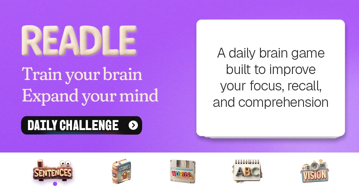 Readle - a daily brain game